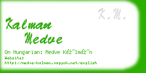 kalman medve business card